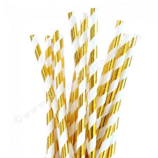 Illume Gold Paper Straws (PK25)