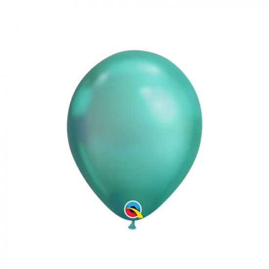 Qualatex 7" 17.5cm Chrome Green Mini Latex Balloon