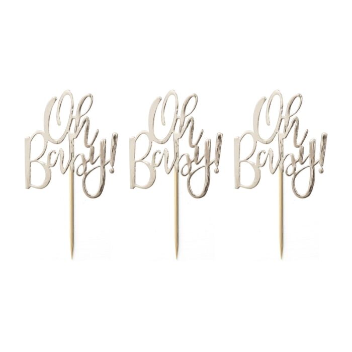 Ginger Ray Oh Baby! Gold Cupcake Toppers (PK12)