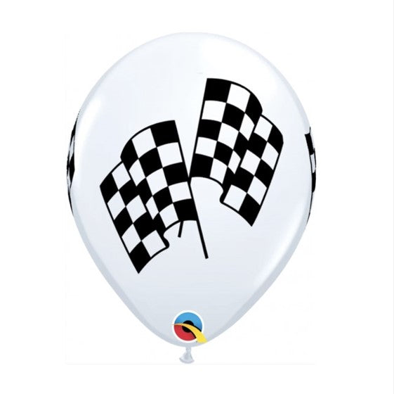 Qualatex Racing Flags Print Regular Latex Balloon