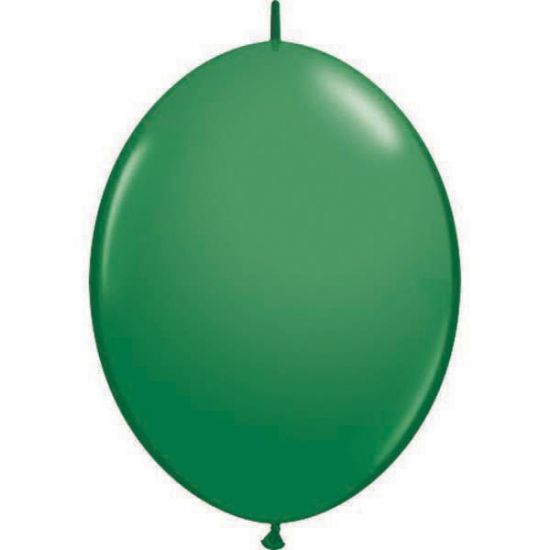 6Qualatex 6" 15cm Standard Green Mini Quicklink Latex Balloon