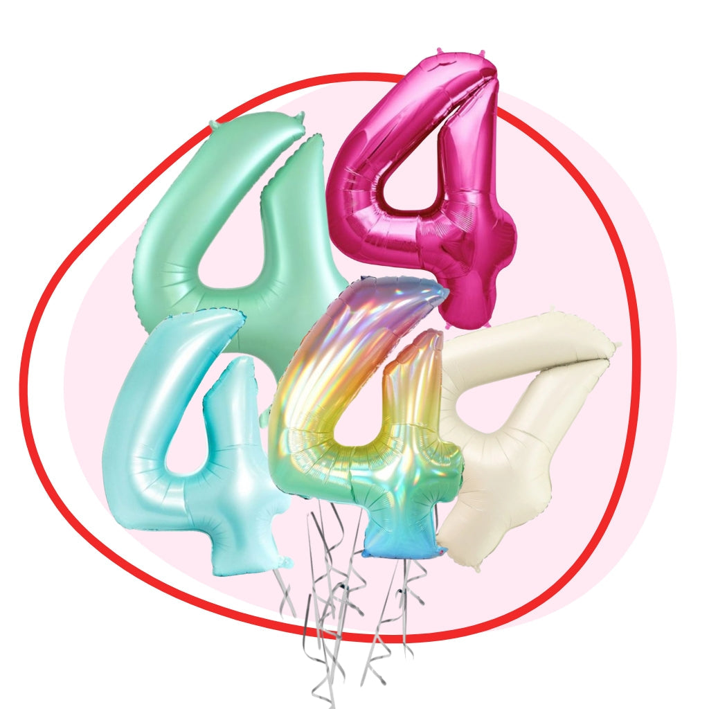 Foil Number 4 Helium Balloon