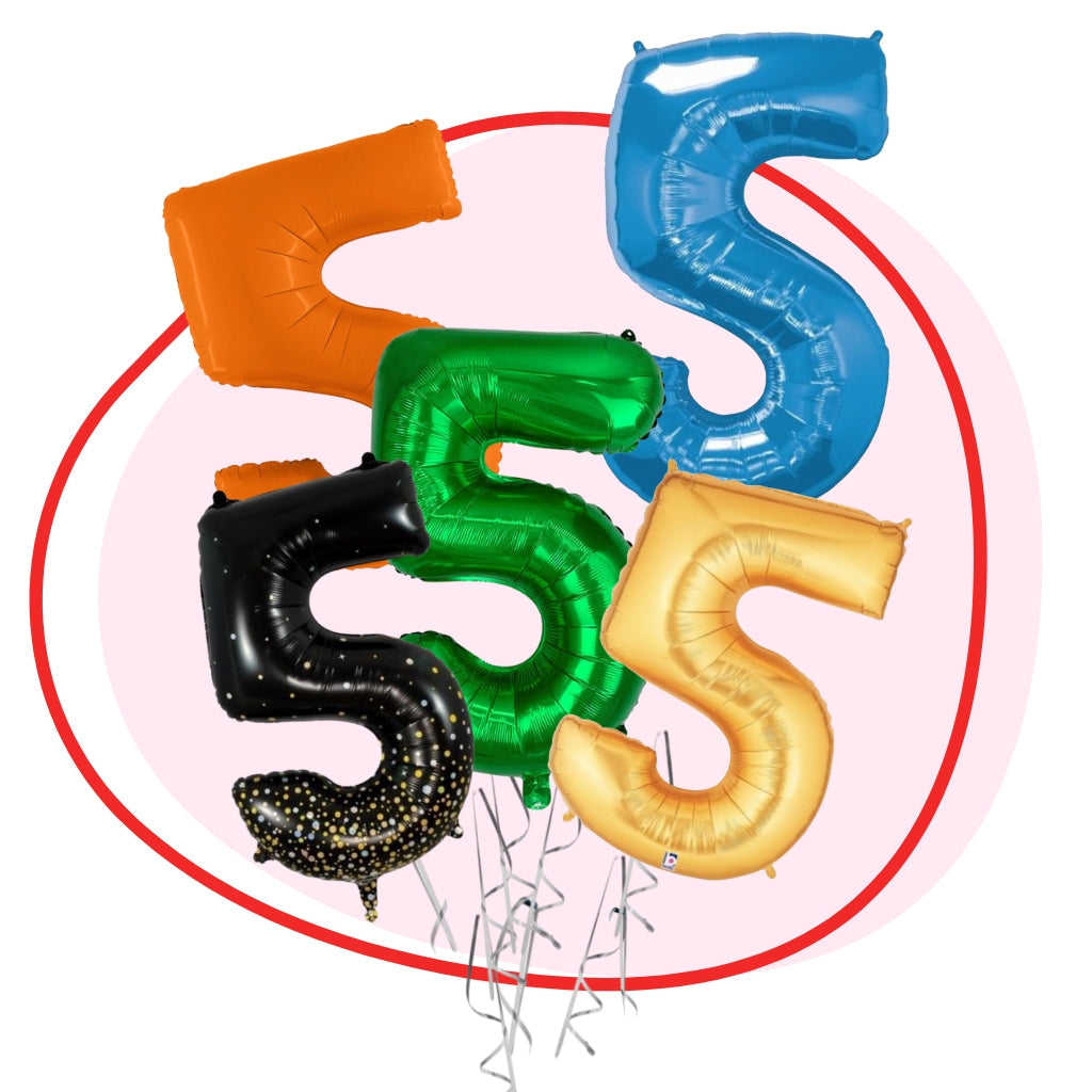 Foil Number 5 Helium Balloon