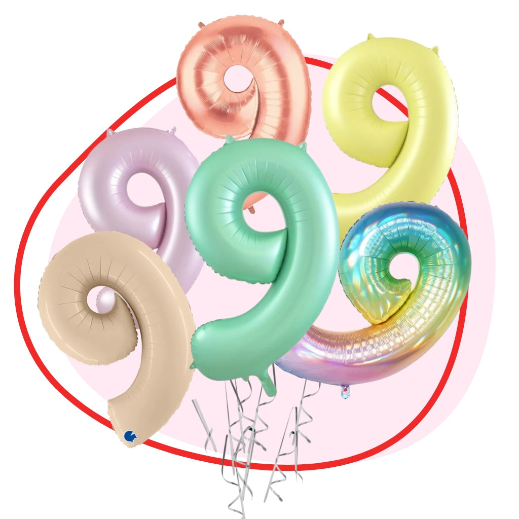 Foil Number 9 Helium Balloon