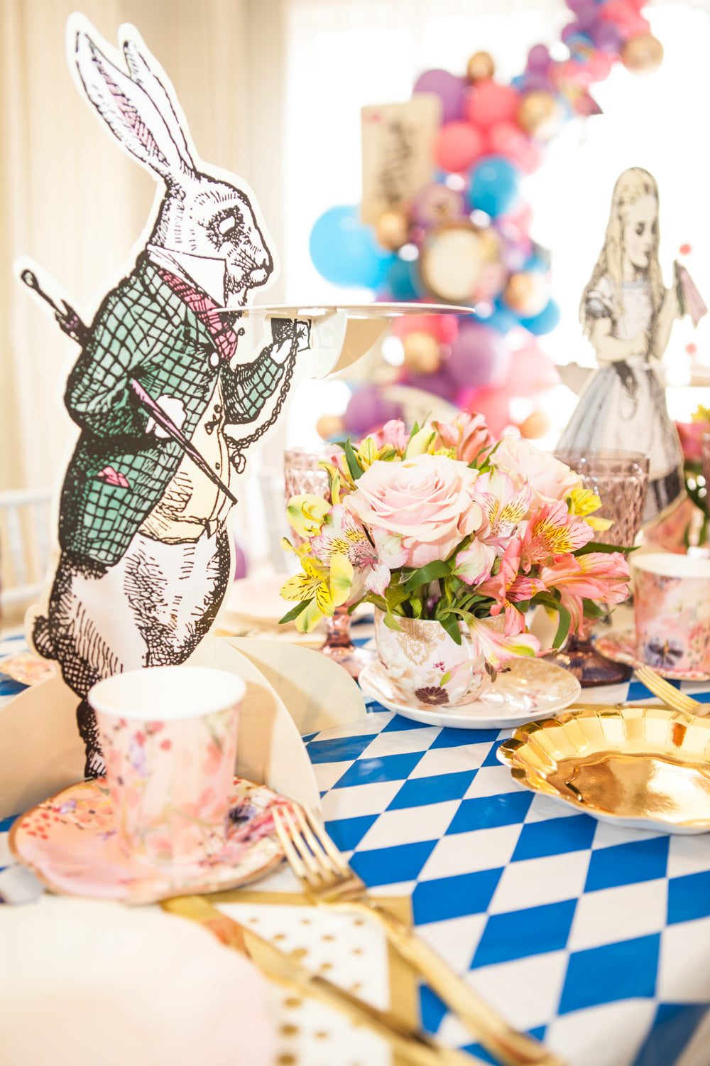 Alice in Wonderland party theme is perfect for both kid's/girl's birthday party or a mad hatters tea party, garden party. We includes everything you need to throw  magical party to wow your guests. 