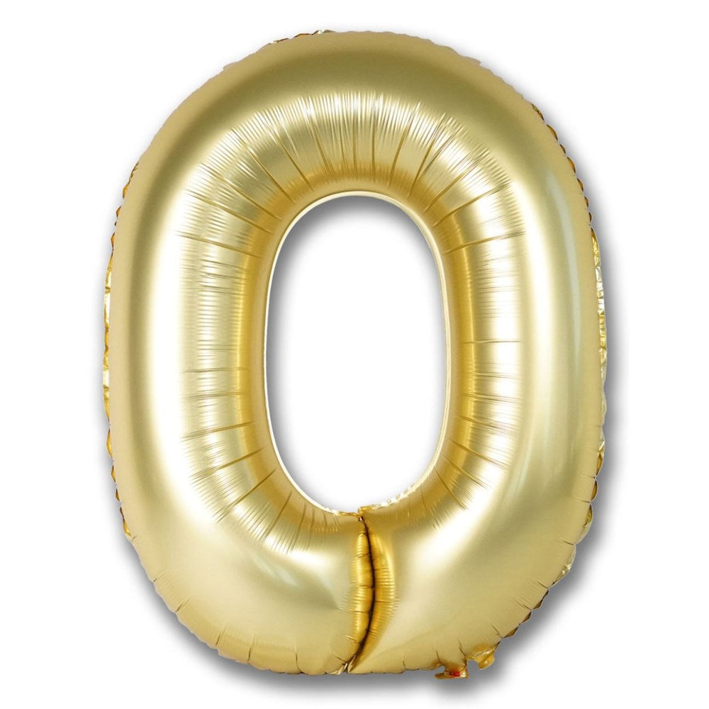 Gold number 0 balloon on a white background