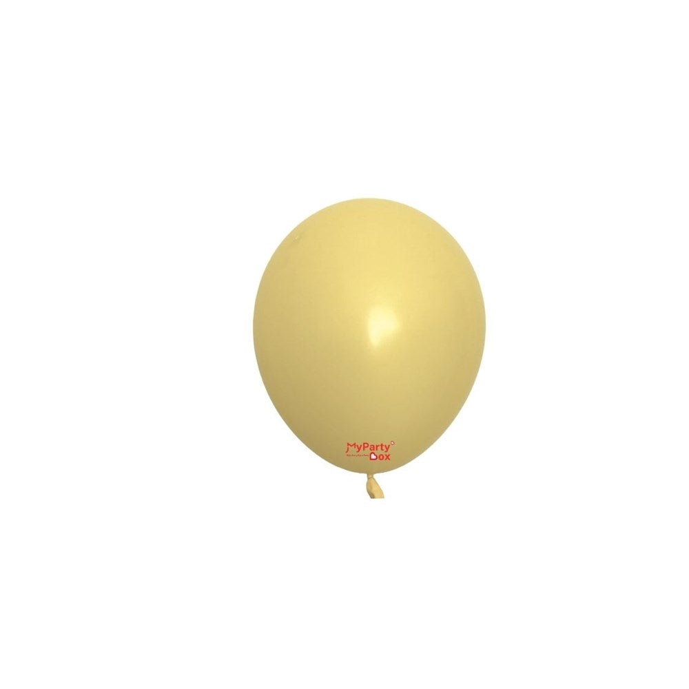 Gold balloon with a brand logo on a white background