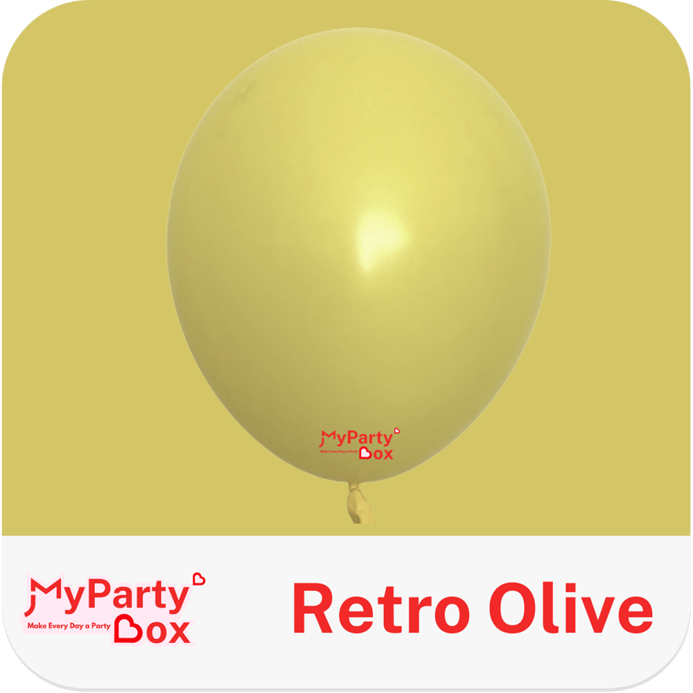 Yellow balloon with 'MyPartyBox' branding on a yellow background