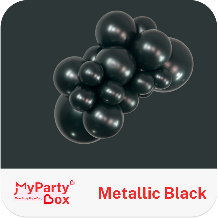 Sempertex Metallic Black latex Balloon Cluster