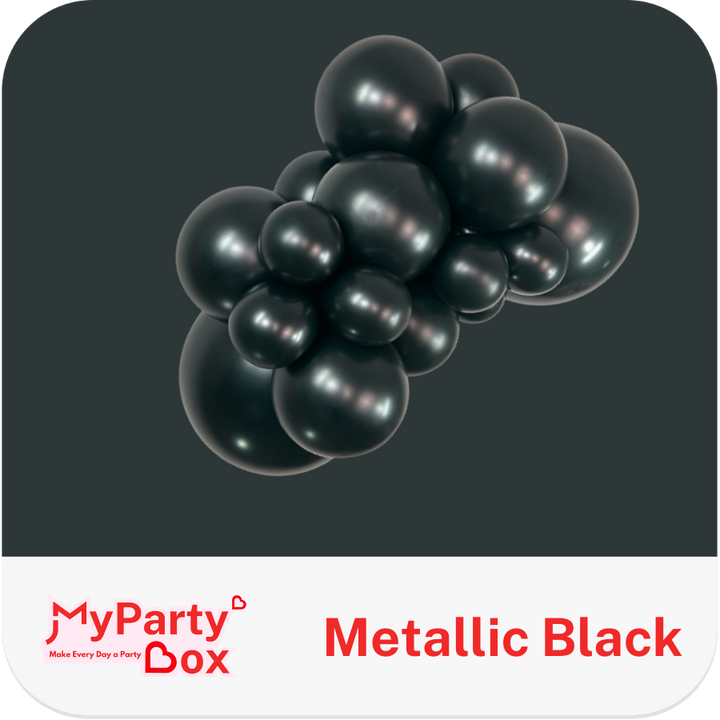 Sempertex Metallic Black latex Balloon Cluster