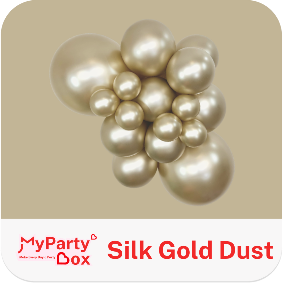 Sempertex Silk Gold Dust Latex Balloon Cluster