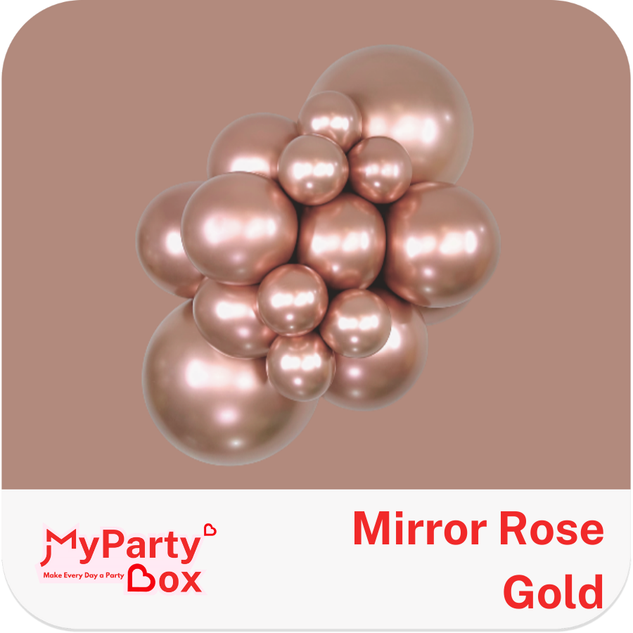 Kalisan Mirror Rose Gold Latex Balloon Cluster