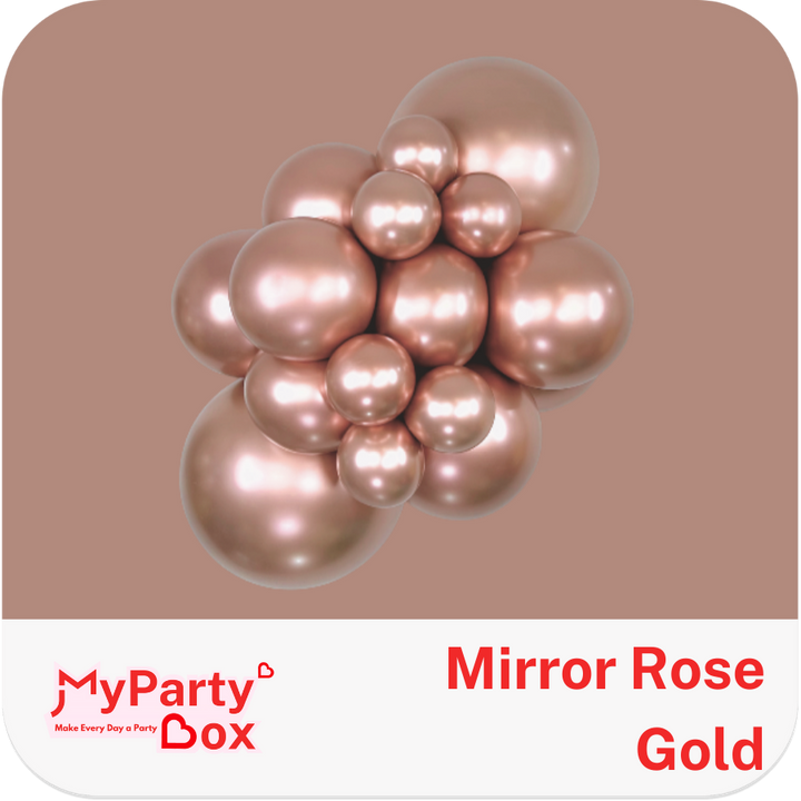 Kalisan Mirror Rose Gold Latex Balloon Cluster