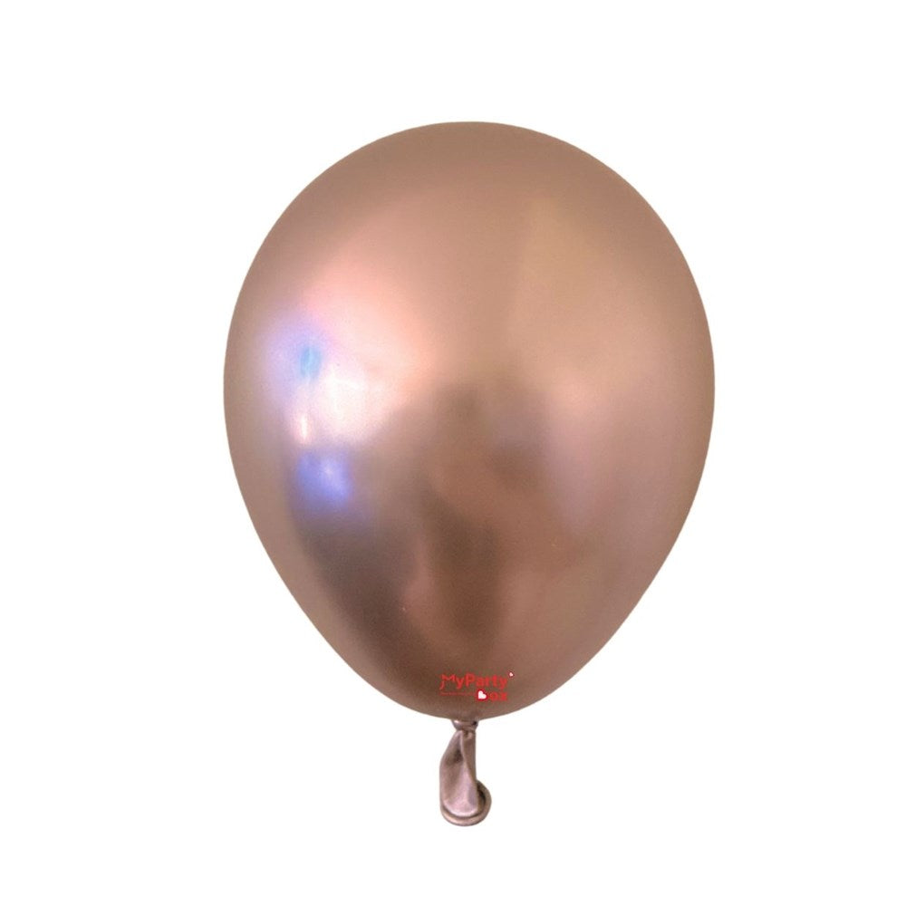 Rose gold balloon on a white background