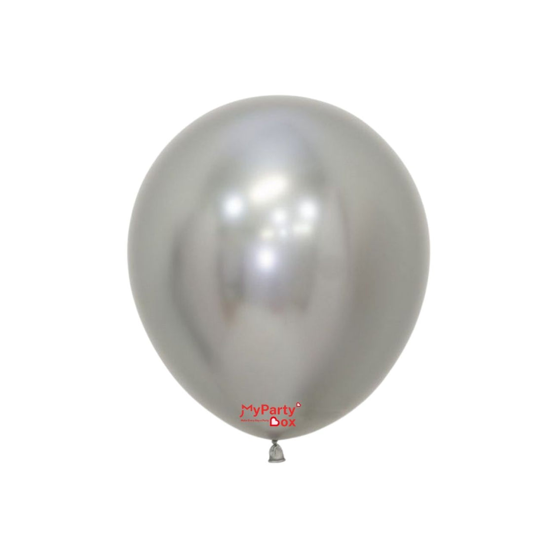 Sempertex Reflex Silver Latex Balloon Regular Size 12"(30cm)