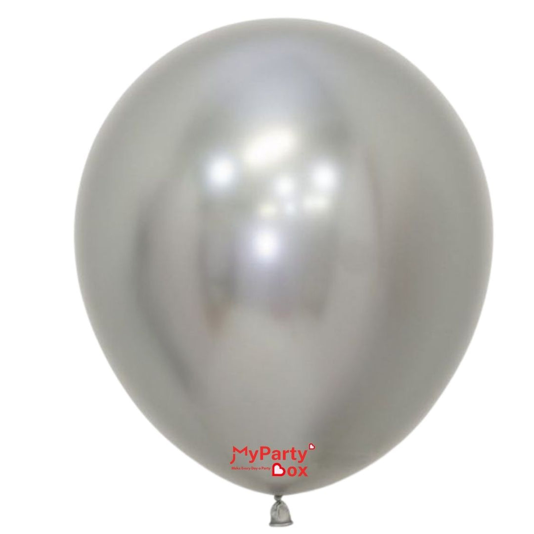 Sempertex Reflex Silver Latex Balloon Large Size 18"(45cm)