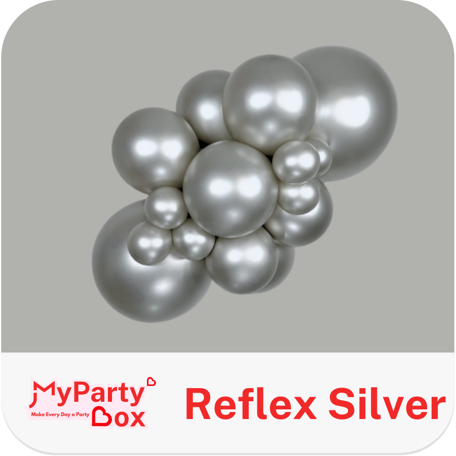 Sempertex Reflex Silver Latex Balloon Cluster 