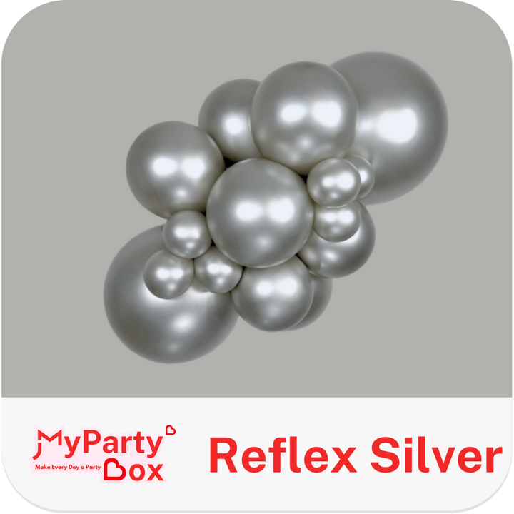 Sempertex Reflex Silver Latex Balloon Cluster 