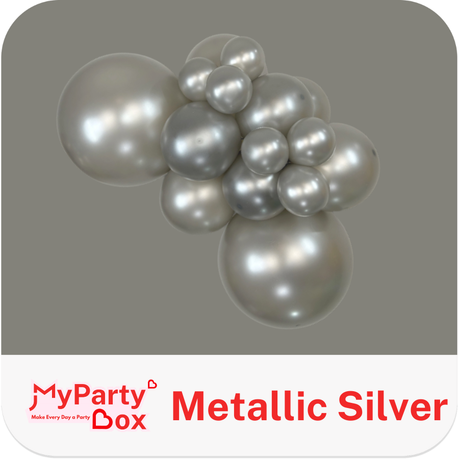 Sempertex Metallic Silver Latex Balloon Cluster