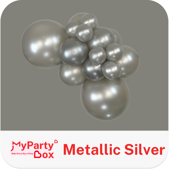 Sempertex Metallic Silver Latex Balloon Cluster