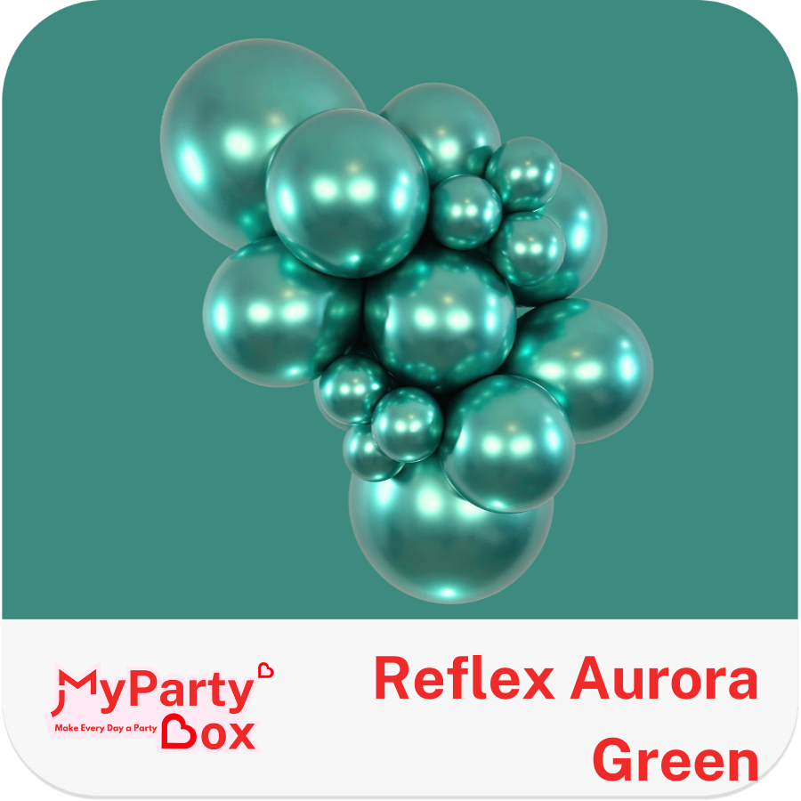 Sempertex Reflex Aurora Green Latex Balloon Cluster