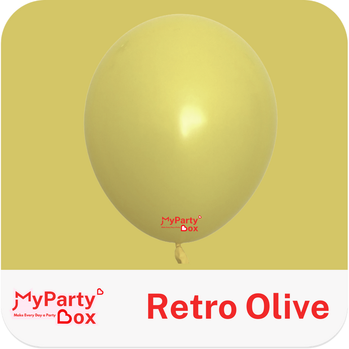 Yellow balloon with 'MyPartyBox' branding on a yellow background