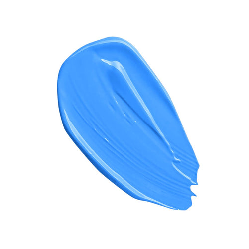 Blue paint smear on white background.