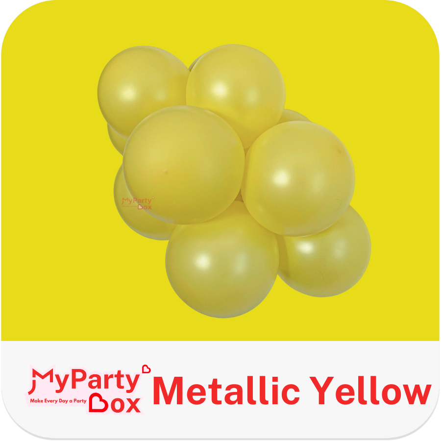 Sempertex Metallic Yellow Latex Balloon Cluster