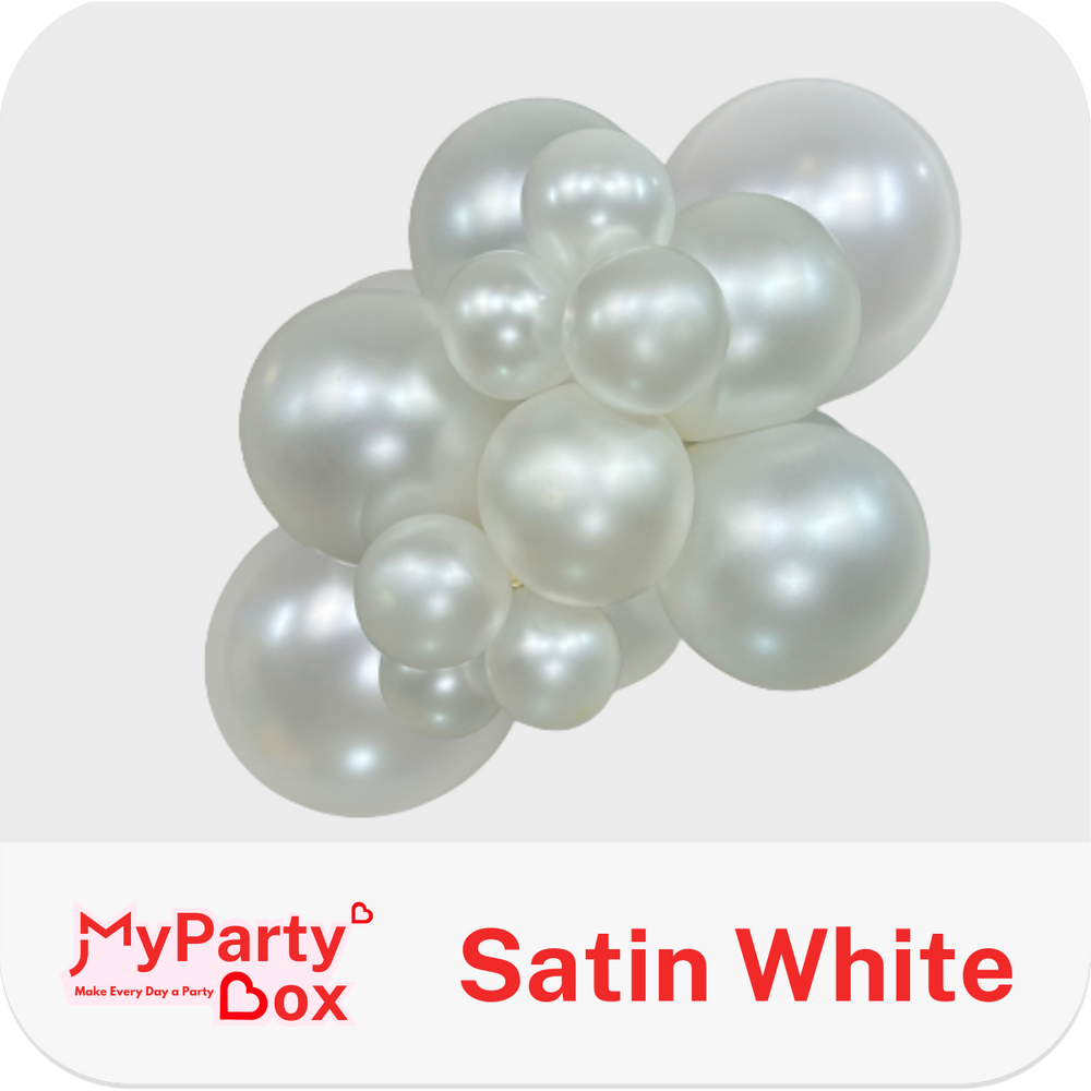 Sempertex Satin White Latex Balloon Bluster