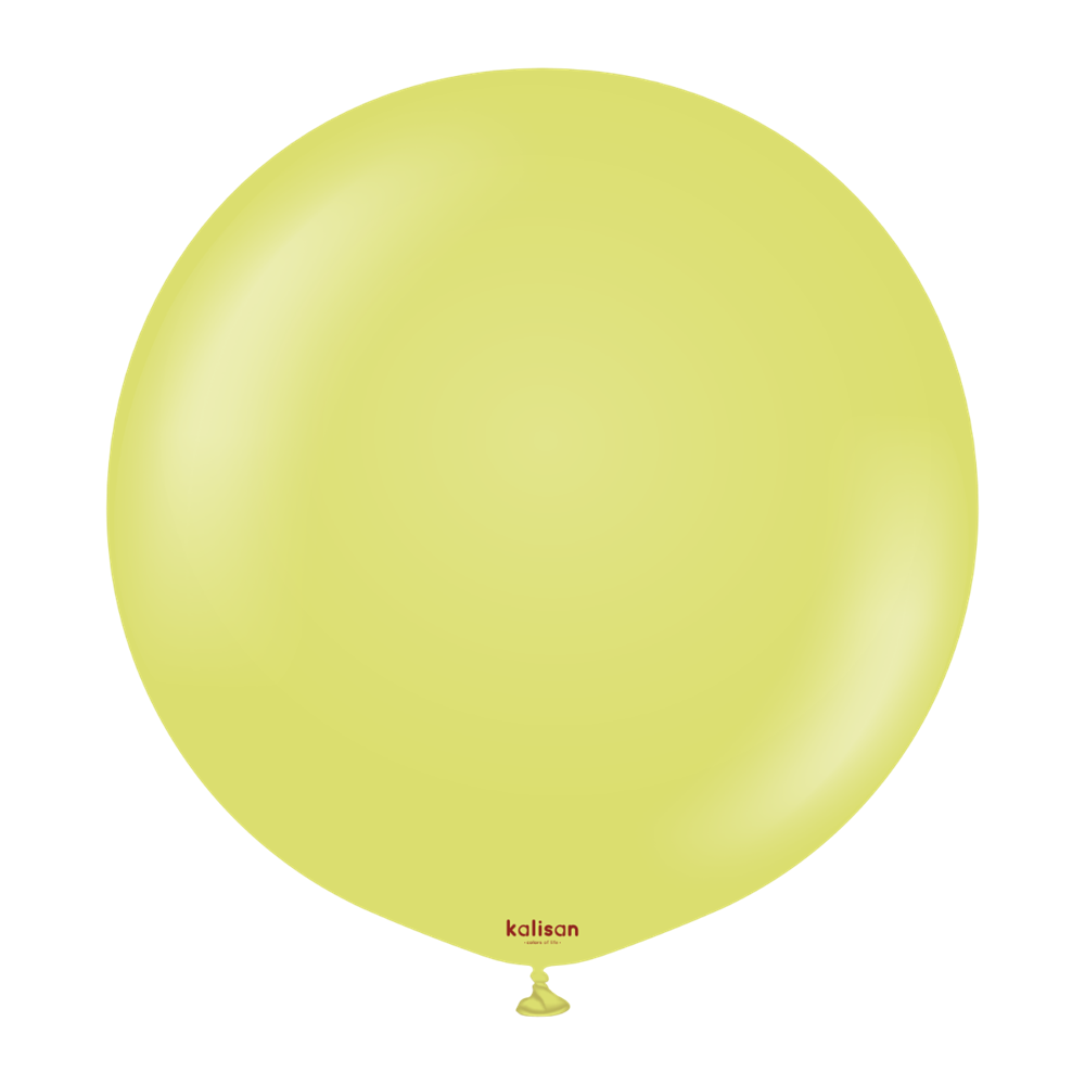 Large green balloon with 'Kalisan' branding on a white background