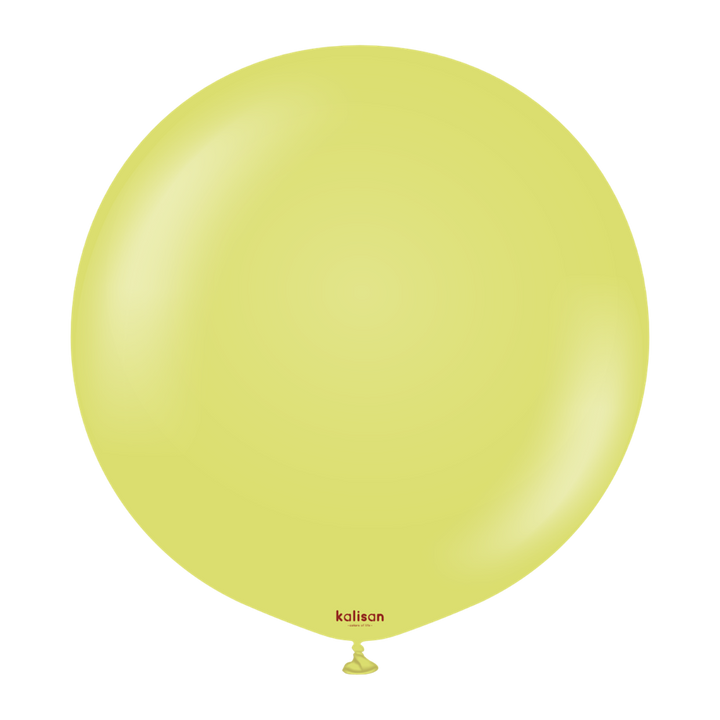 Large green balloon with 'Kalisan' branding on a white background