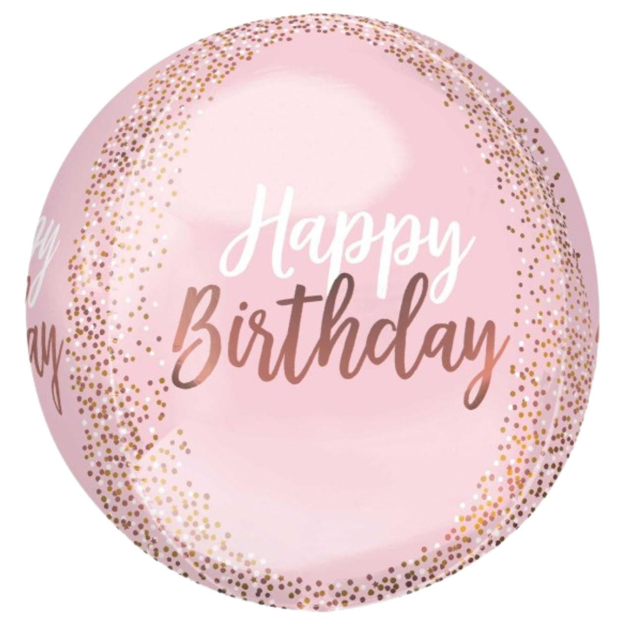 Blush Happy Birthday Orbz Balloon
