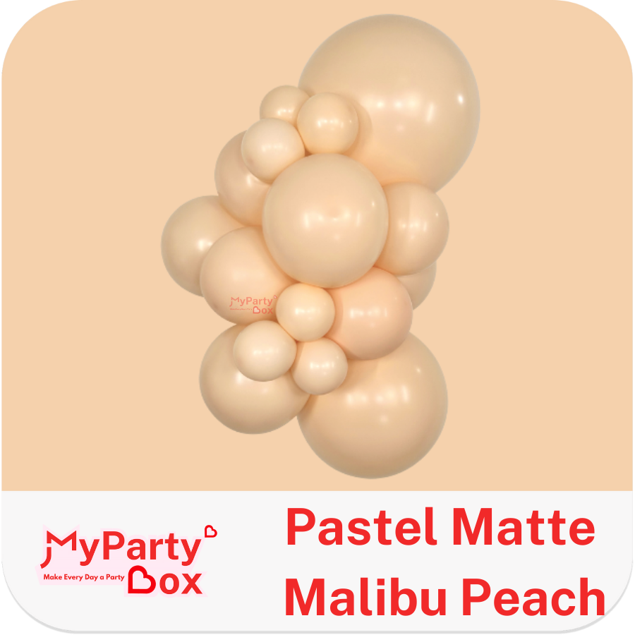 Sempertex Pastel Matte Malibu Peach Latex Balloon Cluster