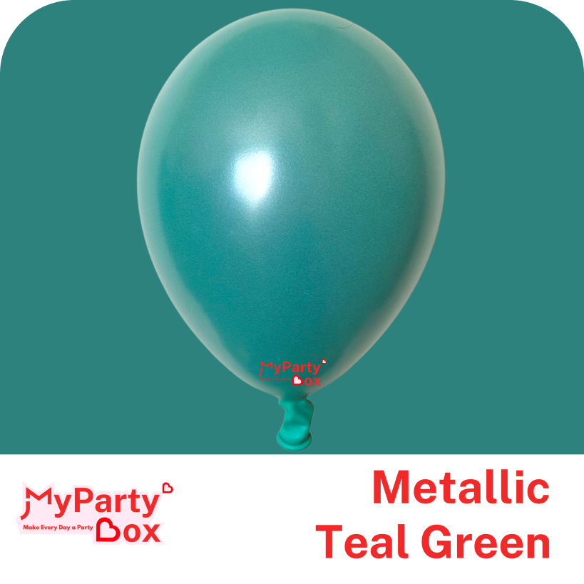 Metallic Teal Green Double Stuffed Latex Balloon