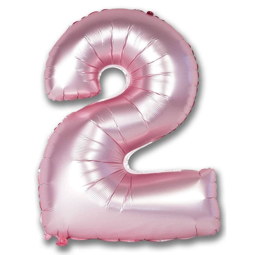 Chrome Light Pink Helium Foil Number Balloon 2