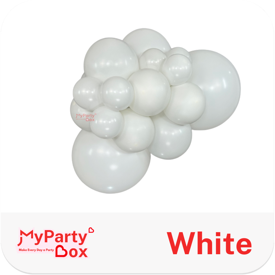 Sempertex White Latex Balloon Cluster