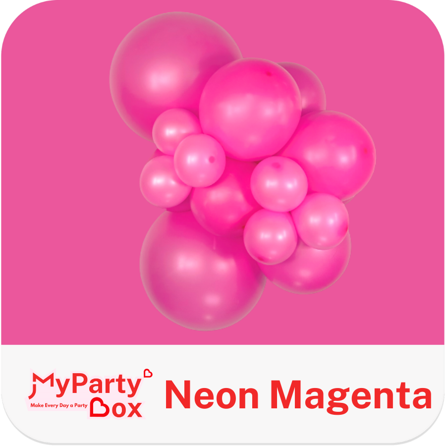 Pink neon latex balloons in cluster