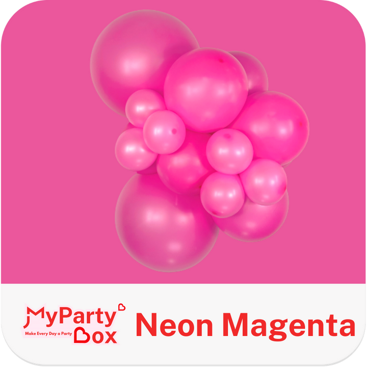Pink neon latex balloons in cluster