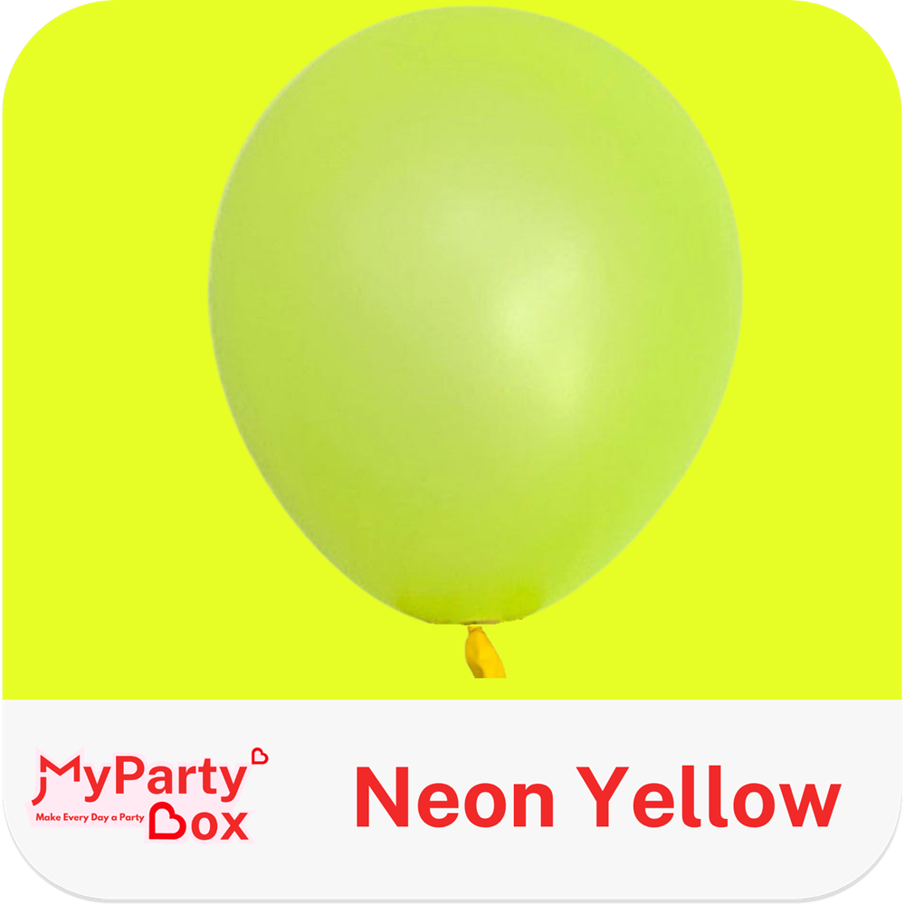 12" (30cm) Neon Yellow Regular Latex Balloon