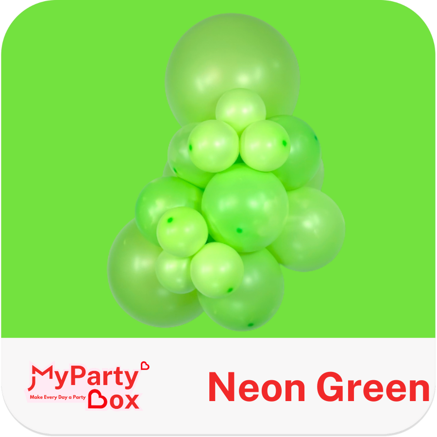 Neon green latex balloon in cluster shape 