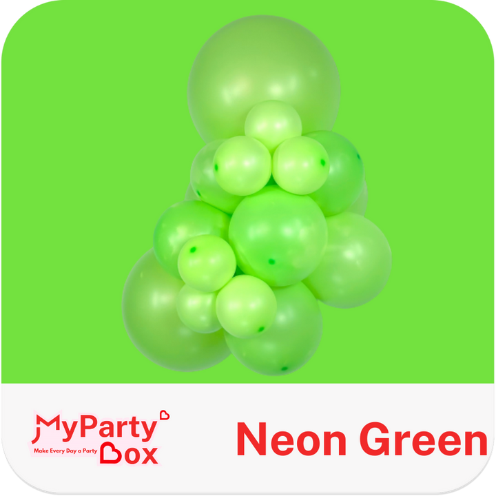 Neon green latex balloon in cluster shape 