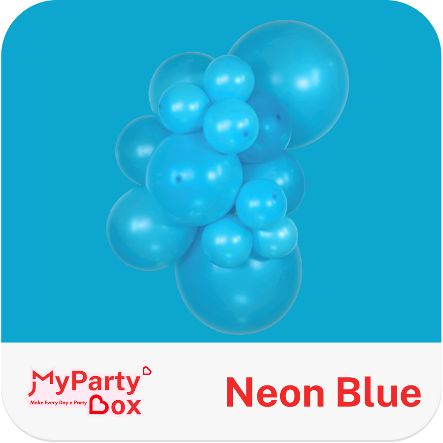 neon blue latex balloon in cluster shape