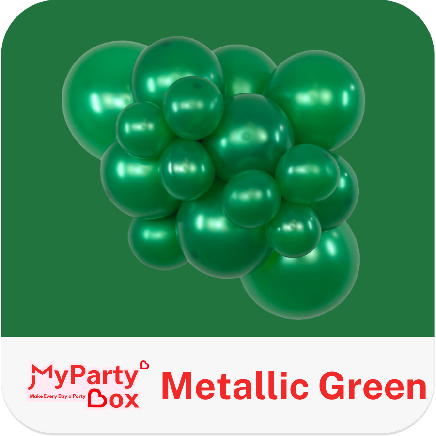 12" (30cm) Metallic Green Regular Latex Balloon