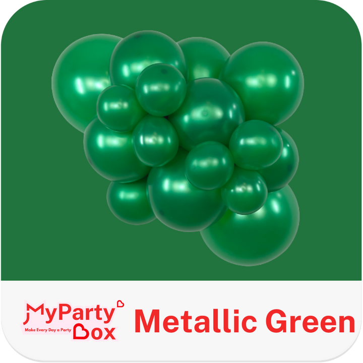 12" (30cm) Metallic Green Regular Latex Balloon