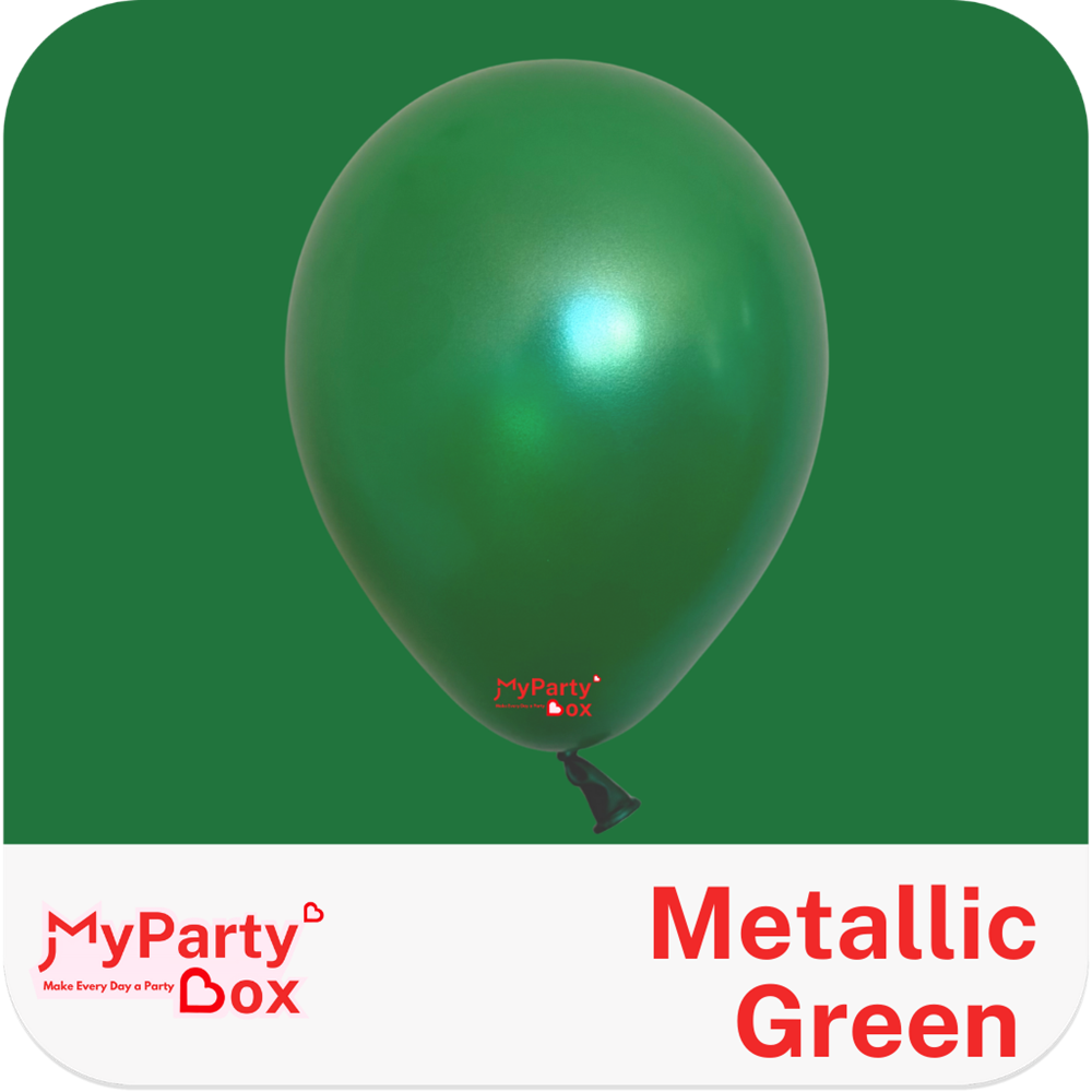 12" (30cm) Metallic Green Regular Latex Balloon