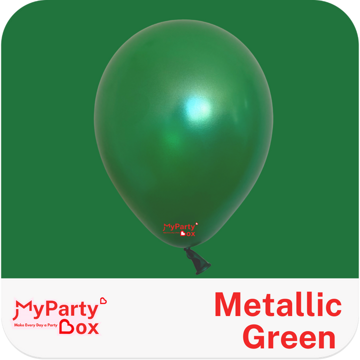 12" (30cm) Metallic Green Regular Latex Balloon