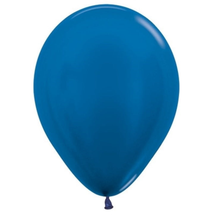 12" (30cm) Metallic Blue Mini Latex Balloon