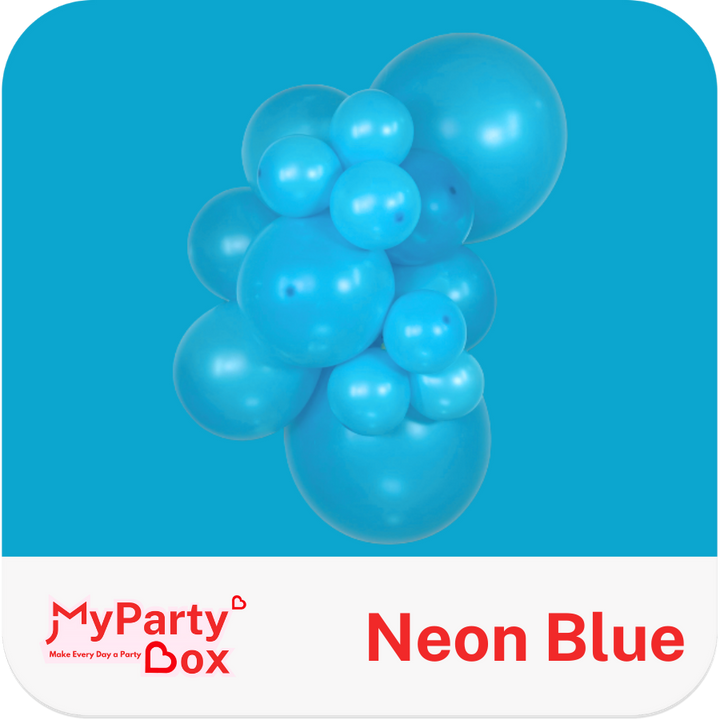 Neon Blue Latex balloon in cluster shape
