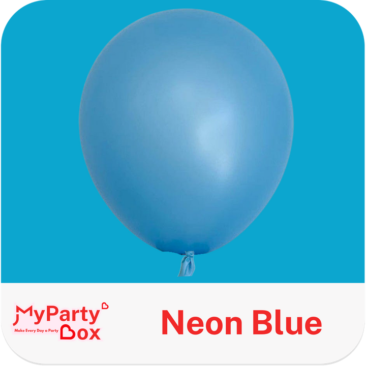 5" (12cm) Neon Blue Mini Latex Balloon