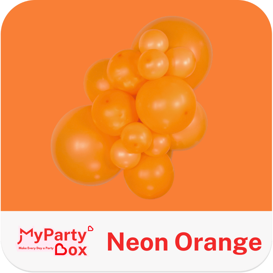 Neon Orange Latex Balloon in cluster shape